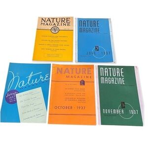 Lot of Five (5) Vintage Nature Magazines 1937